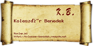 Koleszár Benedek névjegykártya